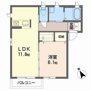 クラリタ富士前【2階】の間取り
