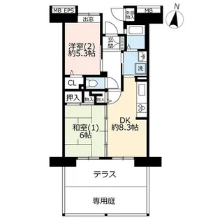 URコンフォール上野台【1階】の間取り