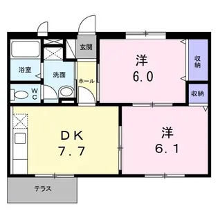 メゾンシャルマン【1階】の間取り