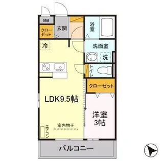 グリシーヌ A【3階】の間取り