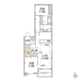 (仮称)矢来町メゾン西棟【1階】の間取り