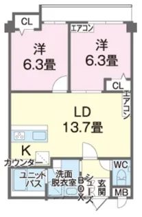 グランイーズ那覇末吉(TK)【2階】の間取り