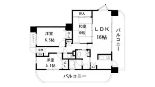 香里山ノ手アーバンコンフォート 904号室【9階】の間取り
