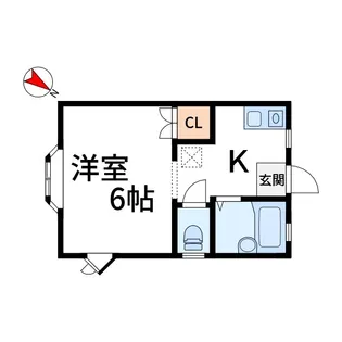 カサディ江戸川NO・3【1階】の間取り