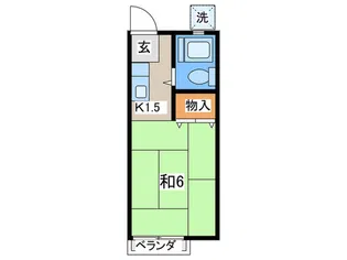プ-ルサイドハイツ【2階】の間取り