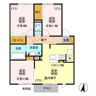 グランマーレ Q【2階】の間取り