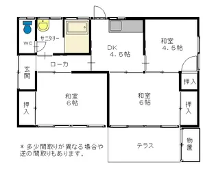 福島県福島市笹谷字三本松【一戸建】の間取り