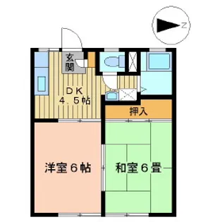 福島県郡山市大槻町字六角【アパート】の間取り