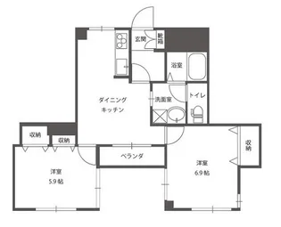 シャインブライト桑田【2階】の間取り