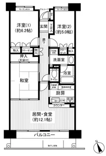 パラッシオ小田原弐番館【14階】の間取り