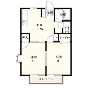 2DKの間取り画像
