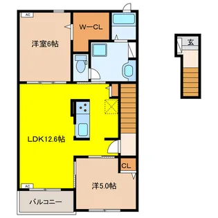 岐阜県大垣市島町【アパート】の間取り