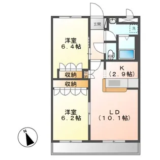 茨城県石岡市北府中3【マンション】の間取り