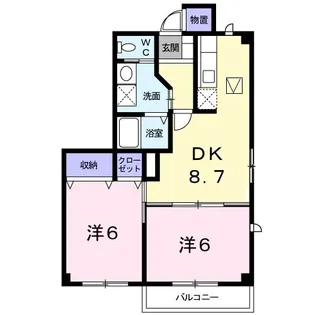 ホリデイインアップル【1階】の間取り