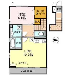 埼玉県草加市谷塚町【アパート】の間取り