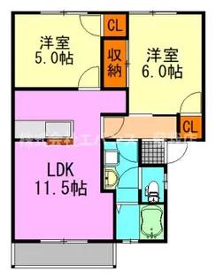 ハイツプリティウッド【1階】の間取り