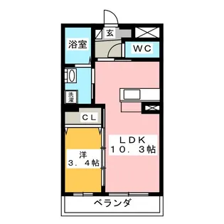 グレースゆう【1階】の間取り