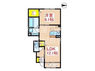 鹿児島県姶良市三拾町【アパート】の間取り