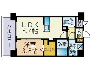 福岡県福岡市博多区千代4【マンション】の間取り