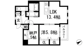ソラシア宝塚【8階】の間取り