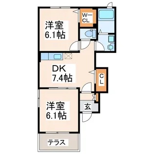 メゾンセレナーデB【1階】の間取り