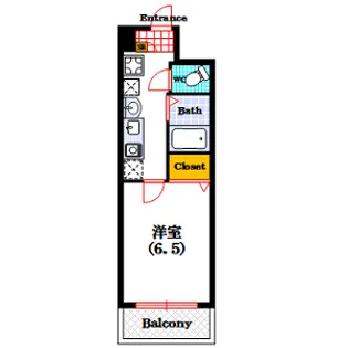 ドエル心斎橋【5階】の間取り