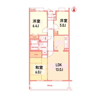 オーキッドレジデンス港北綱島イースト【5階】の間取り