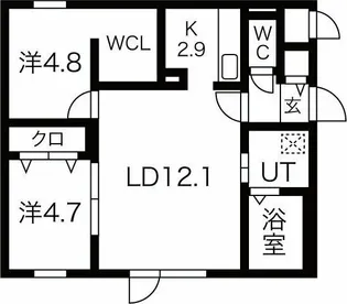 北海道札幌市豊平区平岸四条8【マンション】の間取り