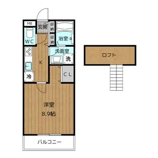 Belle Lead 小津【2階】の間取り