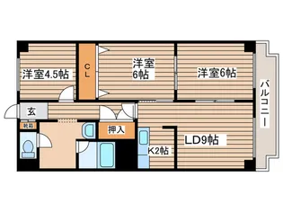 千松ハイツ【1階】の間取り