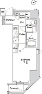 東京都港区新橋5【マンション】の間取り