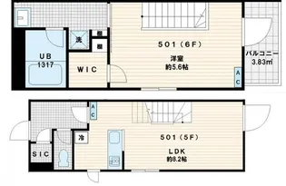 Fullea代々木【6階】の間取り