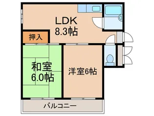 レジデンス放出【4階】の間取り
