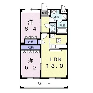 ノア・ヒガシヤモト【2階】の間取り