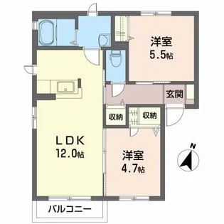 ルミエールショウワA【2階】の間取り