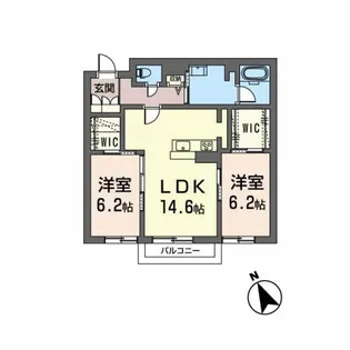 アイクレール【1階】の間取り