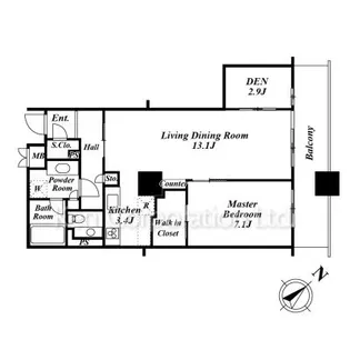 オリゾンマーレ【12階】の間取り