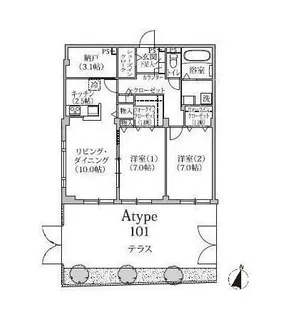トレーノ赤堤【1階】の間取り