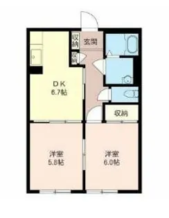 フラットマーシュII【1階】の間取り