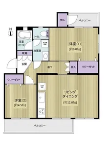 豊ヶ丘団地【1階】の間取り