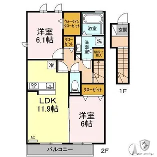 Love letterB棟【2階】の間取り