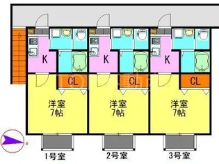 フェリオ葛城【1階】の間取り