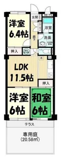 ルミネ春日部【1階】の間取り