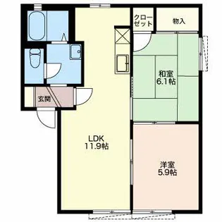 フォーレスオカベ【1階】の間取り