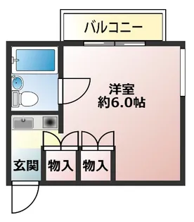 キューブ東塚口【3階】の間取り