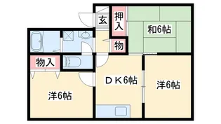 ビューラー高砂 B棟【1階】の間取り