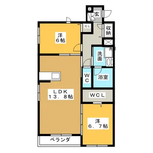 シャーメゾン徳川【1階】の間取り
