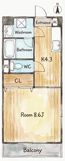トラスティ都盛【4階】の間取り