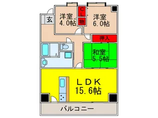 ウイング旭ヶ丘【7階】の間取り