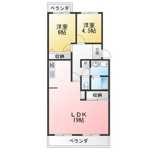 ドルフ花咲【2階】の間取り